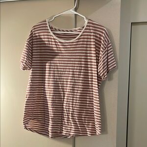 Striped Brown and White Women's Top